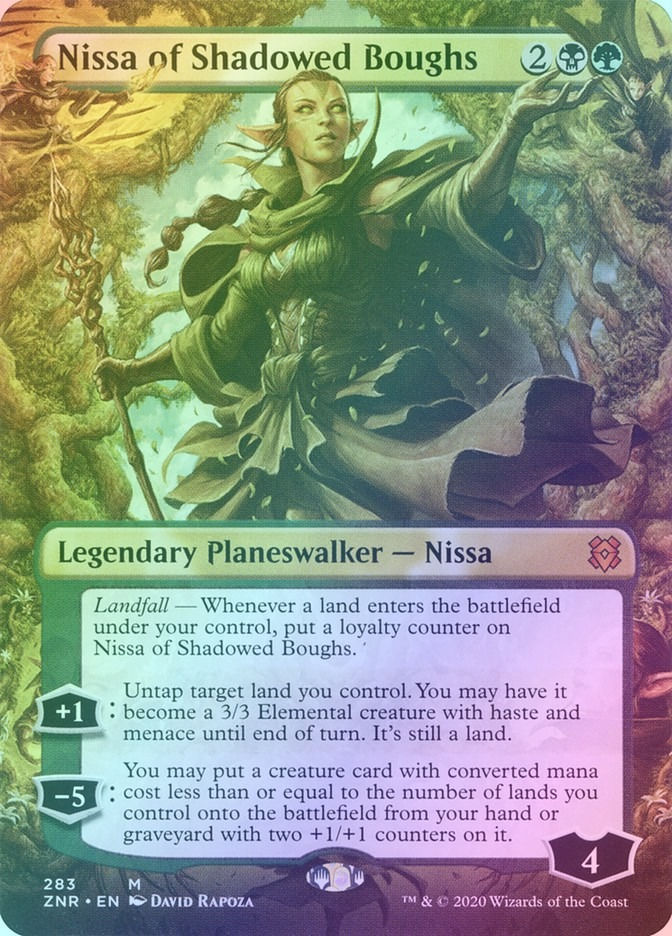 Nissa of Shadowed Boughs (ZNR) (283) / Borderless / Foil