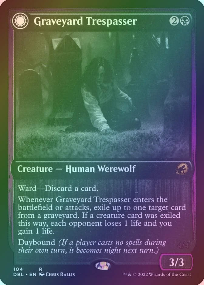 Graveyard Trespasser // Graveyard Glutton (DBL) (104) / Foil