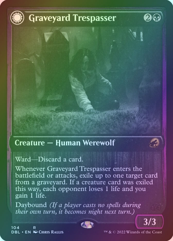 Graveyard Trespasser // Graveyard Glutton (DBL) (104) / Foil — cara 1 de 2