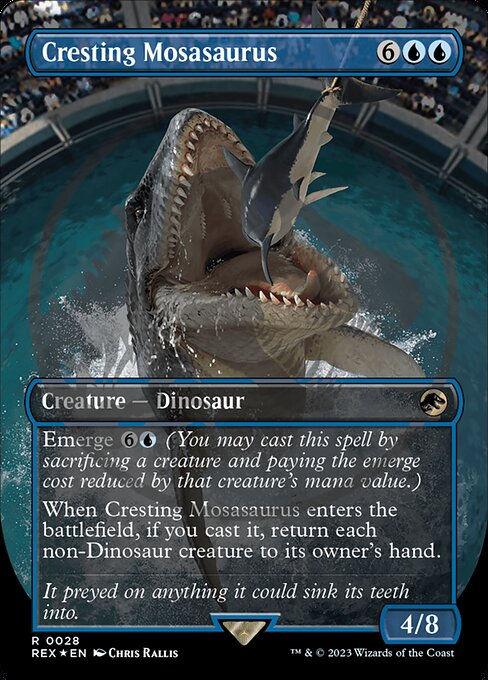 Cresting Mosasaurus (rex) / Embossed Foil