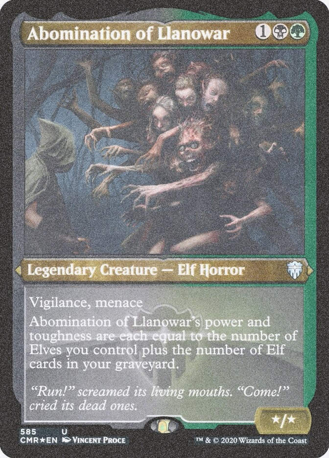 Abomination of Llanowar (CMR) (585) / Foil Etched