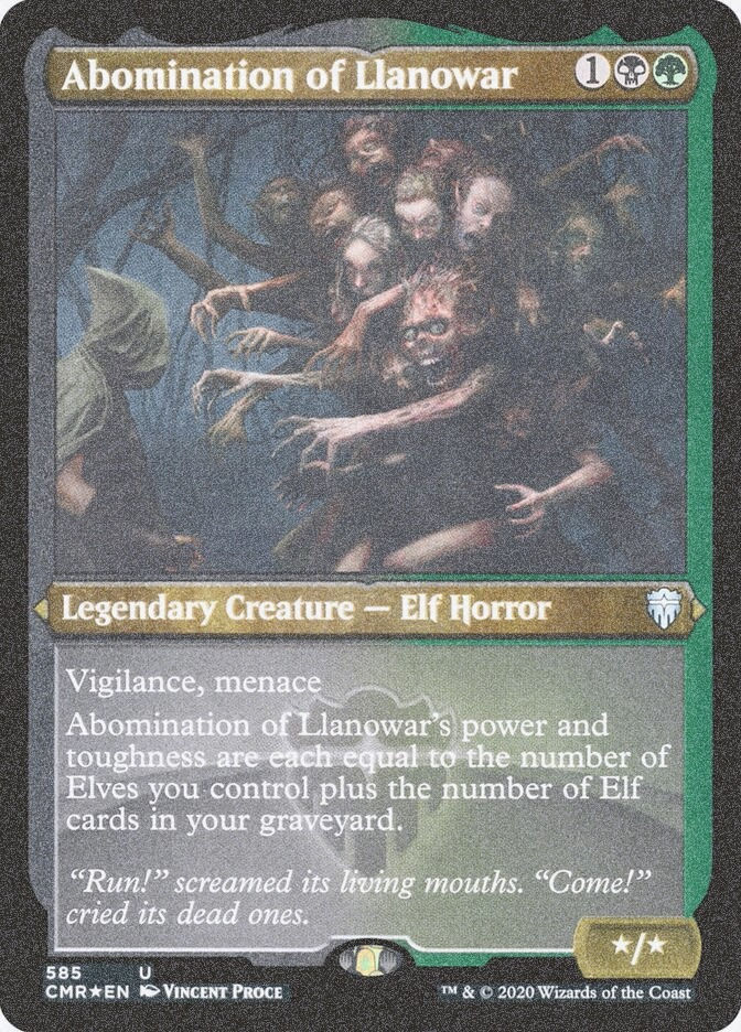 Abomination of Llanowar (CMR) (585) / Foil Etched
