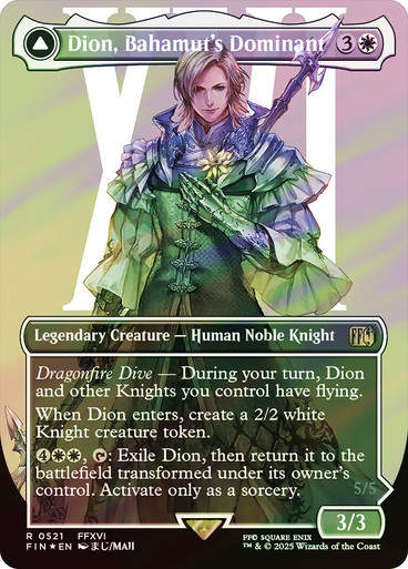 Dion, Bahamut's Dominant // (FIN) (521) / Borderless / Surge Foil