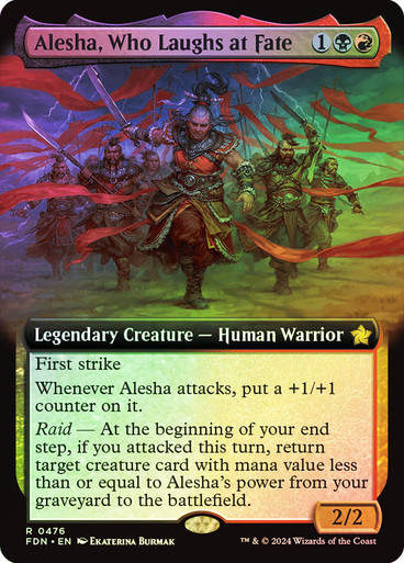 Alesha, Who Laughs at Fate (FDN) (476) / Foil / Extended Art