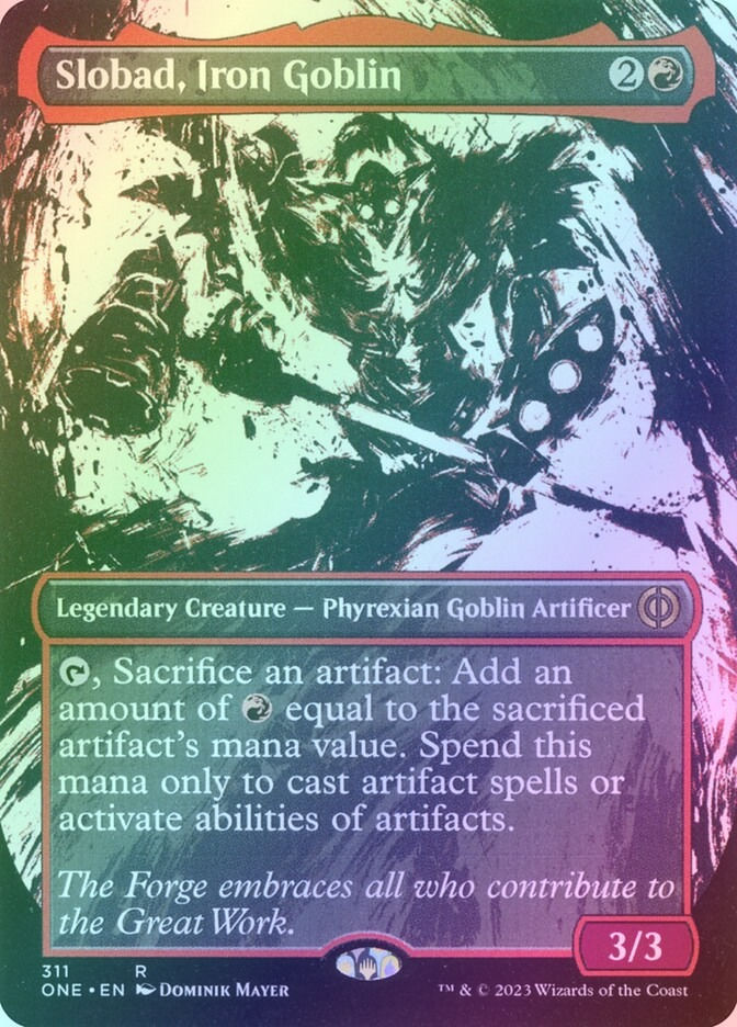 Slobad, Iron Goblin (ONE) (311) / Borderless / Showcase / Foil