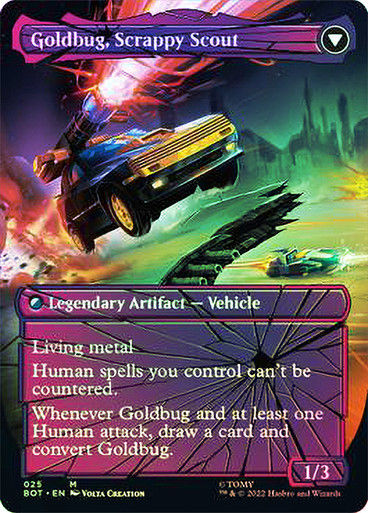 Goldbug, Humanity's Ally // Goldbug, Scrappy Scout (BOT) (25)  / Foil — cara 2 de 2