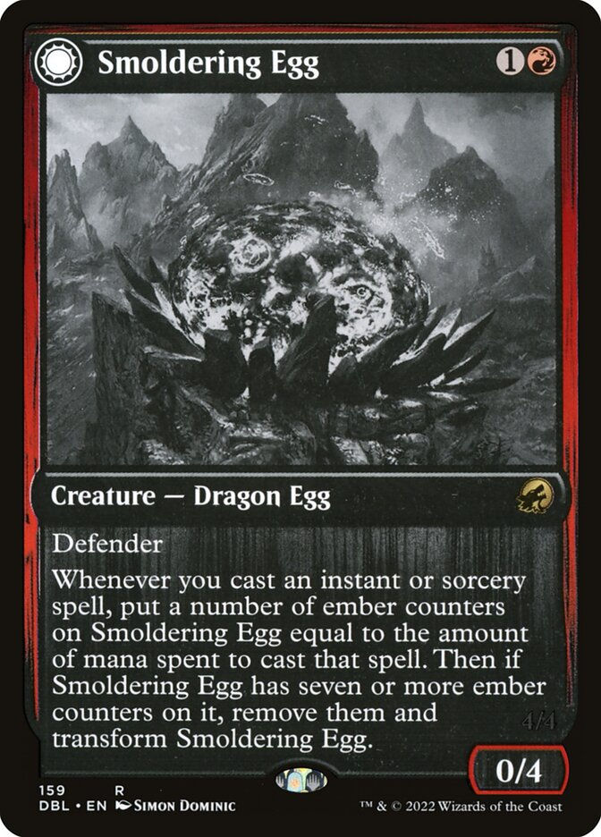 Smoldering Egg // Ashmouth Dragon (DBL) (159) — cara 1 de 2