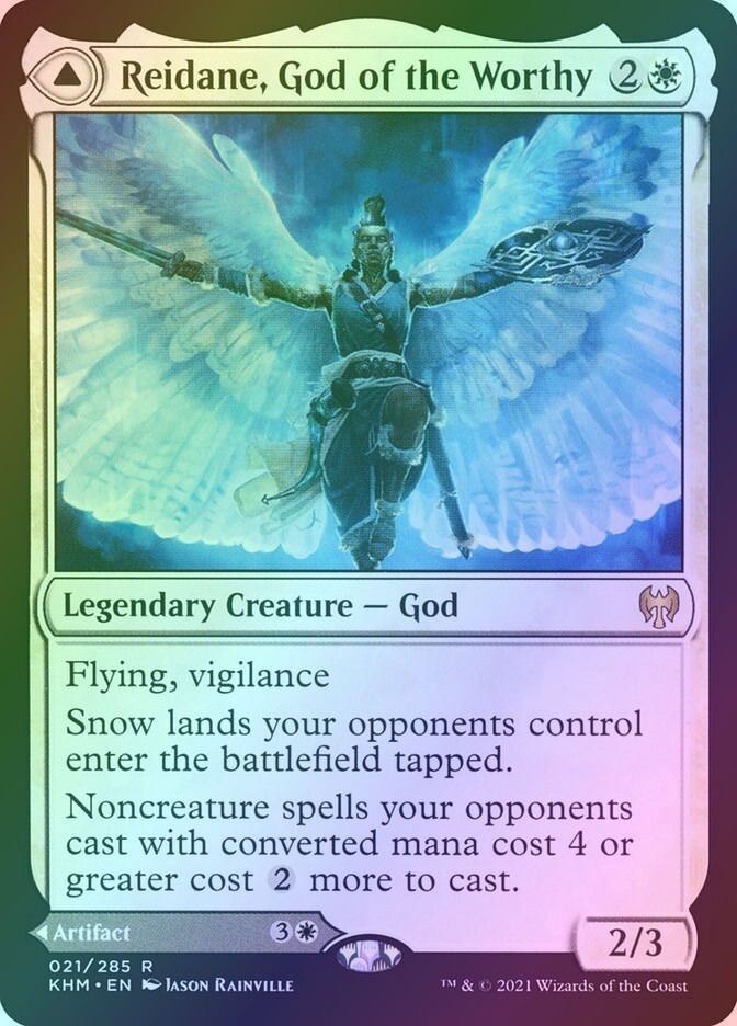 Reidane, God of the Worthy // Valkmira, Protector's Shield (KHM) (21) / Foil — cara 1 de 2