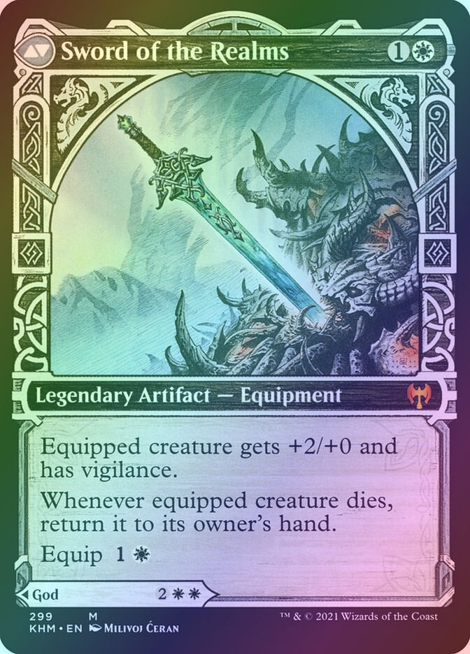 Halvar, God of Battle // Sword of the Realms (KHM) (299) / Showcase / Foil — cara 2 de 2