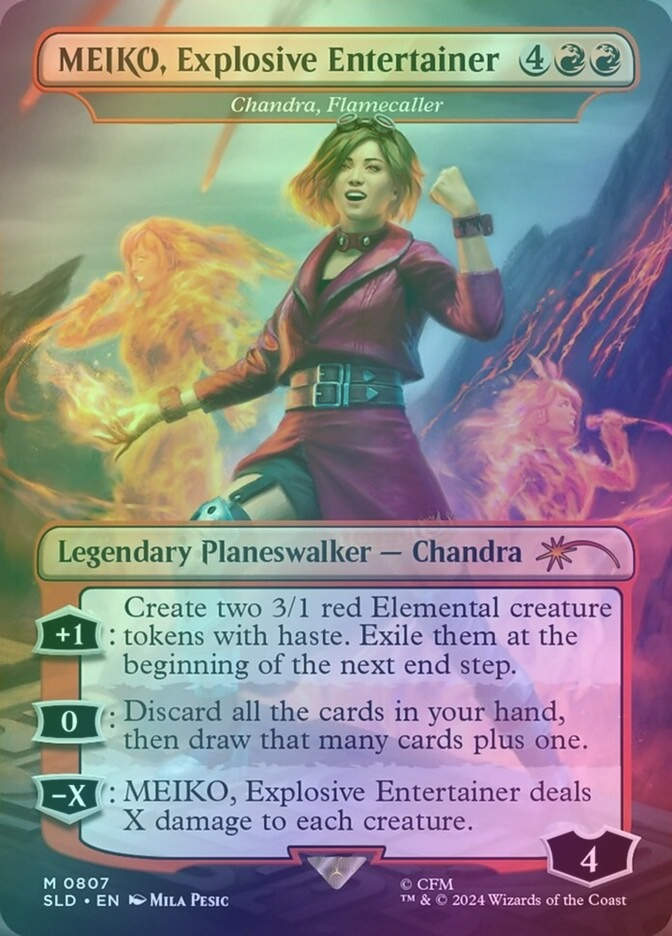 Chandra, Flamecaller (SLD) (807) / Borderless / Foil