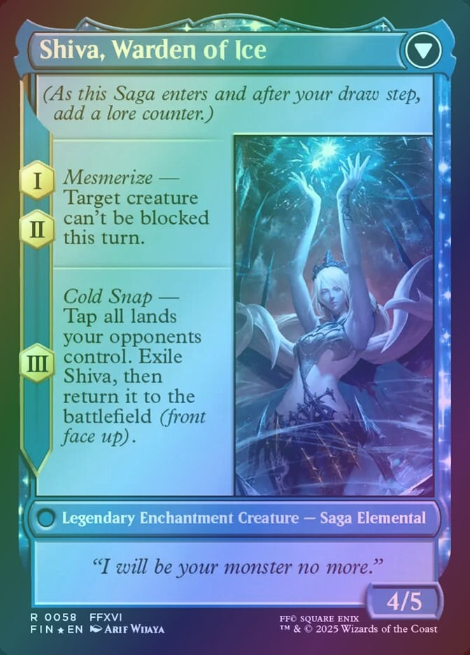 Jill, Shiva's Dominant // Shiva, Warden of Ice (PFIN) (58s) / Foil — cara 2 de 2
