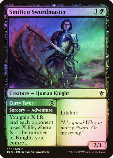 Smitten Swordmaster // Curry Favor (ELD) (105) / Foil