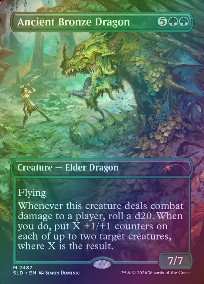 Ancient Bronze Dragon (SLD) (2487) / Borderless / Foil