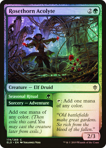 Rosethorn Acolyte // Seasonal Ritual (ELD) (174) / Foil