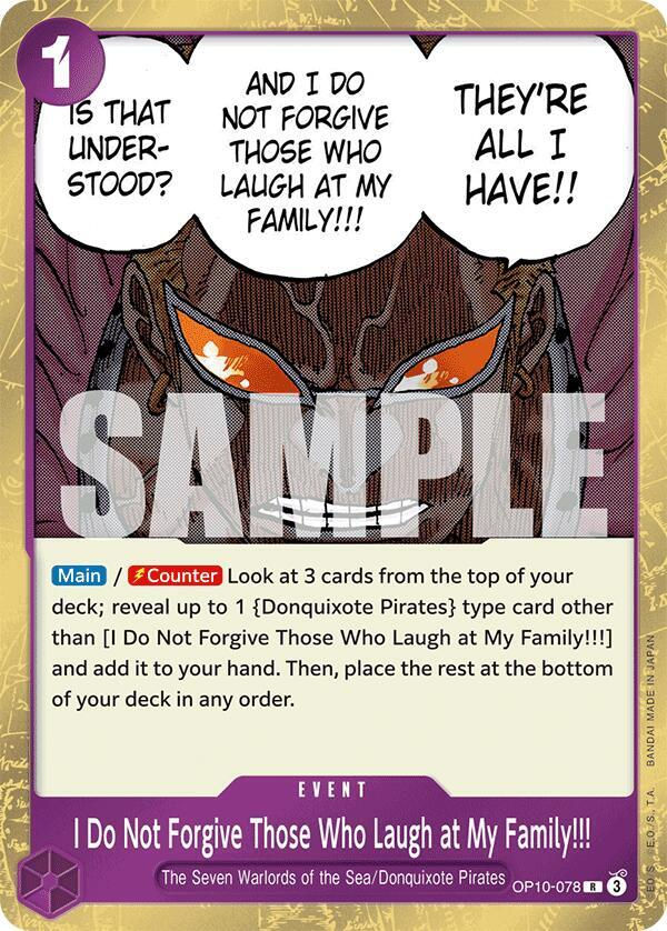 I Do Not Forgive Those Who Laugh at My Family!!! (OP10-078) / Foil