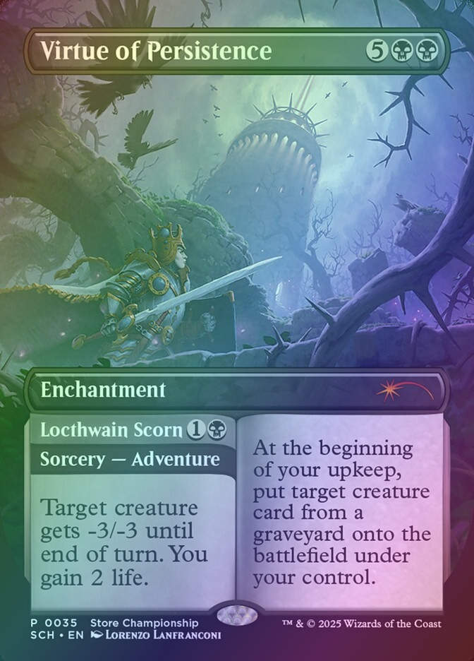 Virtue of Persistence // Locthwain Scorn (SCH) (35) / Borderless / Foil