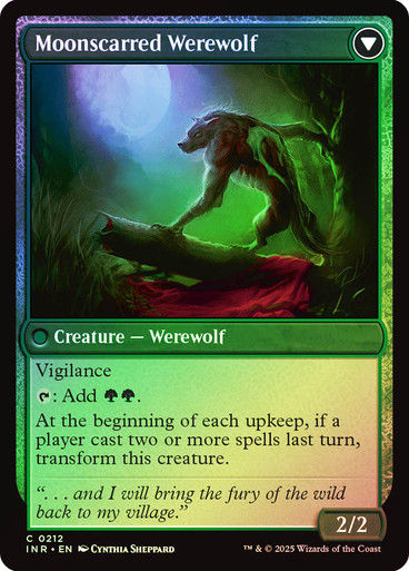 Scorned Villager // Moonscarred Werewolf (INR) (212) / Foil — cara 2 de 2