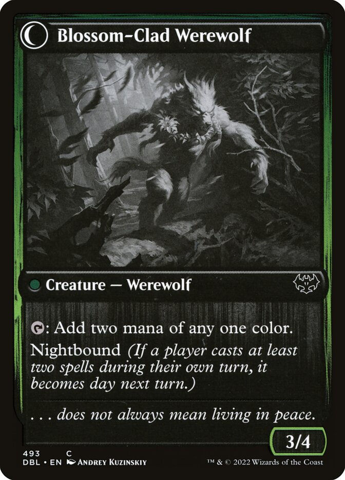 Weaver of Blossoms // Blossom-Clad Werewolf (DBL) (493) — cara 2 de 2