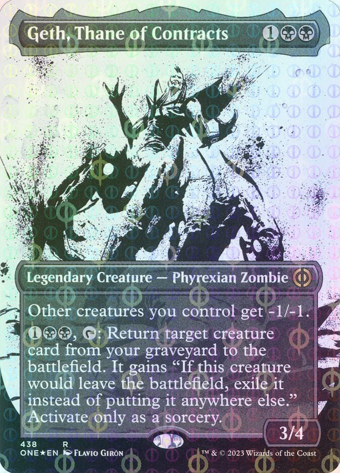 Geth, Thane of Contracts (ONE) (438) / Borderless / Showcase / Compleat Foil