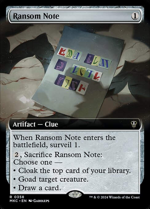 Ransom Note (mkc) (358) / Extended Art