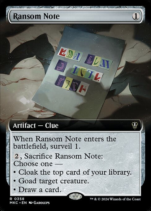 Ransom Note (mkc) (358) / Extended Art