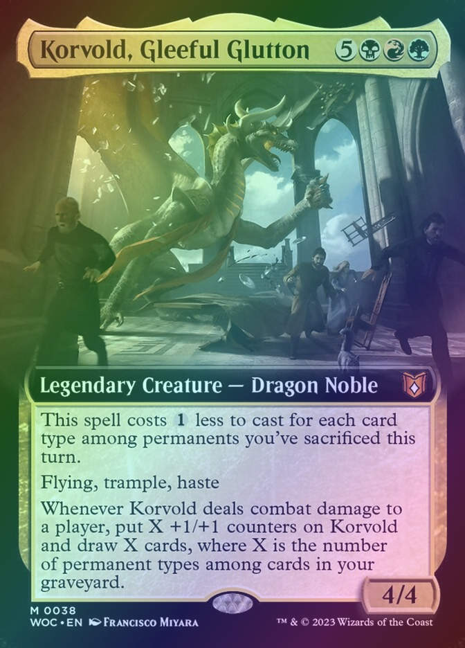 Korvold, Gleeful Glutton (WOC) (38) / Extended Art / Foil