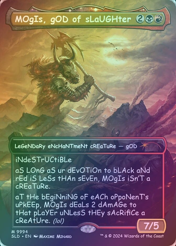 Mogis, God of Slaughter (SLD) (9994) / Borderless / Rainbow Foil