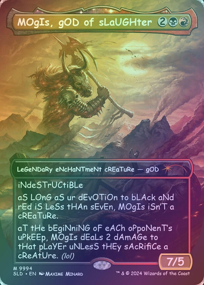 Mogis, God of Slaughter (SLD) (9994) / Borderless / Rainbow Foil