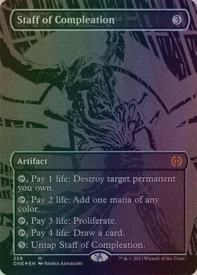 Staff of Compleation (ONE) (358) / Borderless / Oil Slick Foil