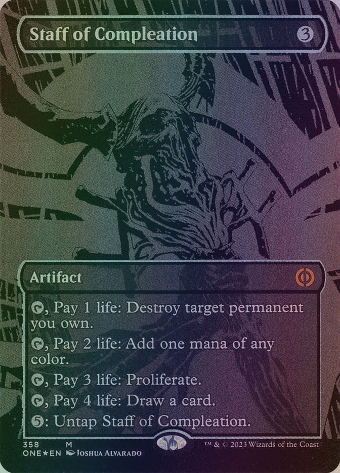 Staff of Compleation (ONE) (358) / Borderless / Oil Slick Foil