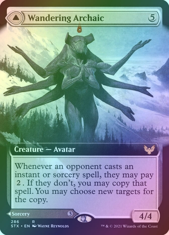 Wandering Archaic // Explore the Vastlands (STX) (286) / Extended Art / Foil — cara 1 de 2