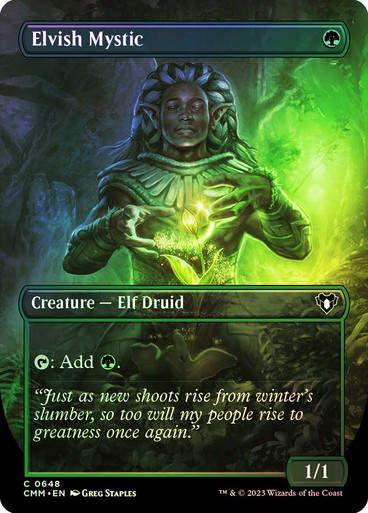 Elvish Mystic (cmm) / Borderless / Foil