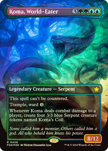 Koma, World-Eater (FDN) (408) / Mana Foil / Borderless