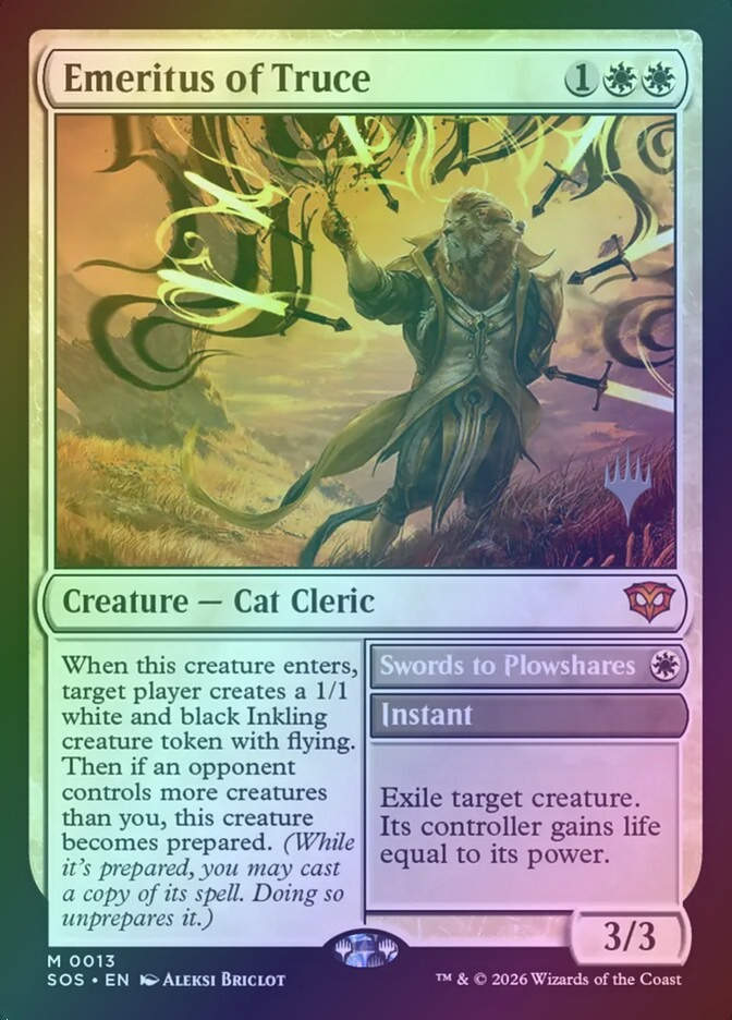 Emeritus of Truce // Swords to Plowshares (PSOS) (13p) / Foil