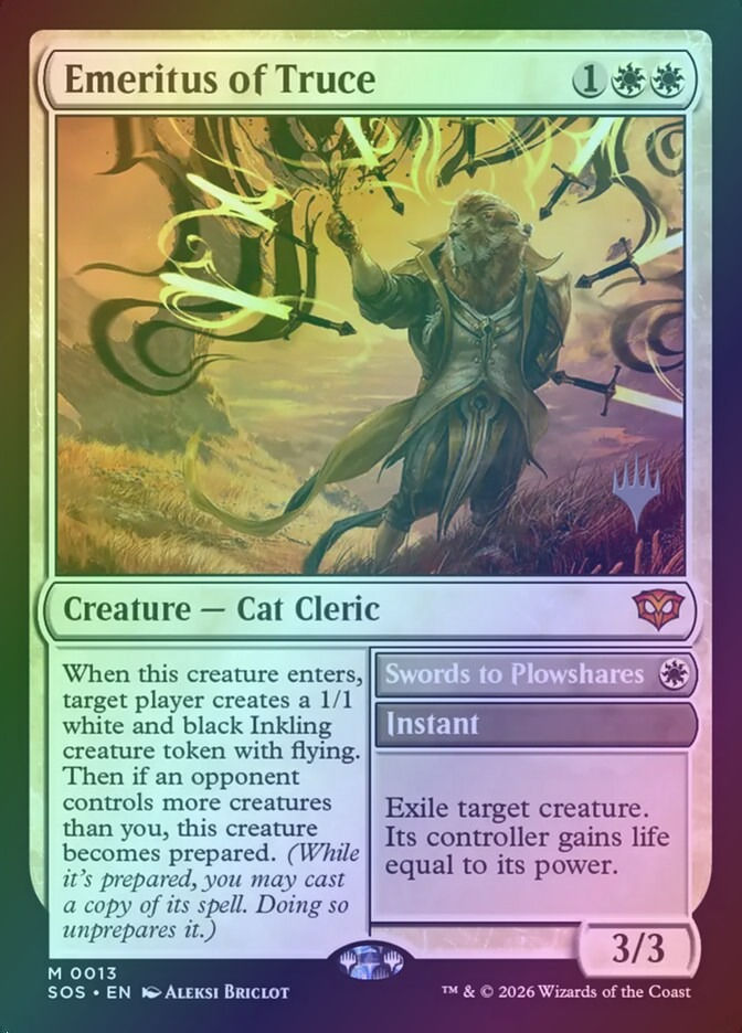 Emeritus of Truce // Swords to Plowshares (PSOS) (13p) / Foil