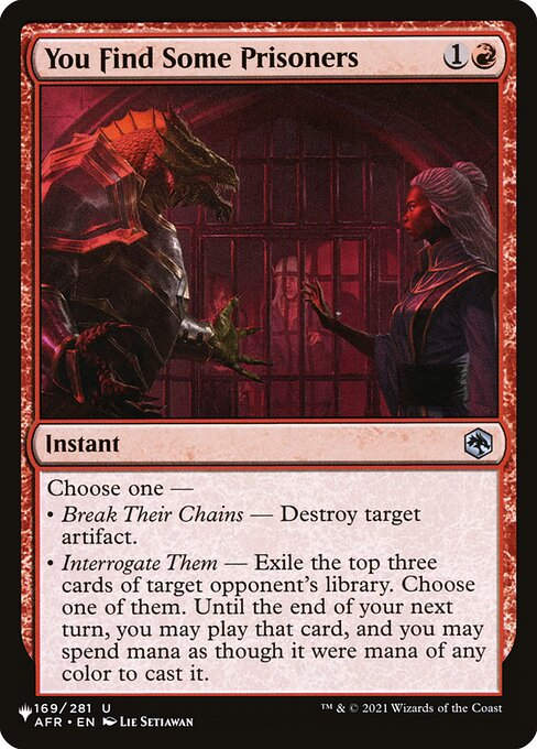 You Find Some Prisoners (PLST) (AFR-169)