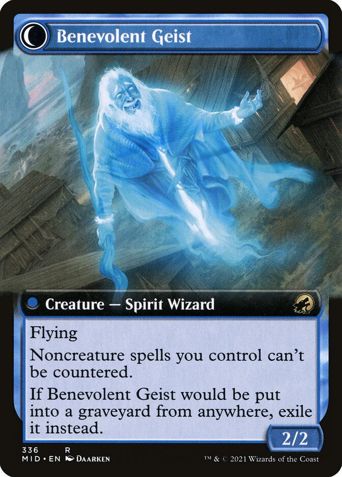 Malevolent Hermit // Benevolent Geist (MID) (336) / Extended Art — cara 2 de 2