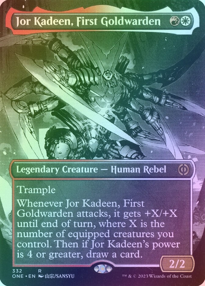 Jor Kadeen, First Goldwarden (ONE) (332) / Borderless / Showcase / Foil