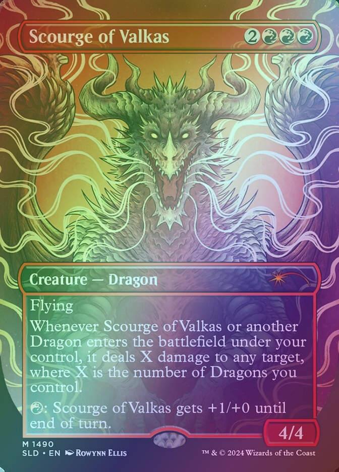 Scourge of Valkas (SLD) (1490★) / Borderless / Rainbow Foil