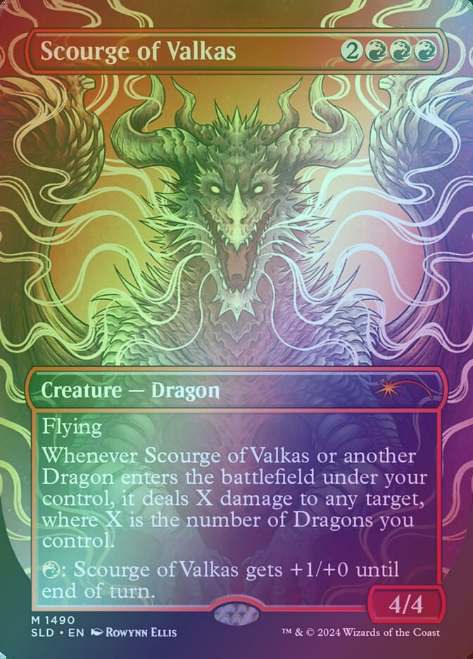 Scourge of Valkas (SLD) (1490★) / Borderless / Rainbow Foil