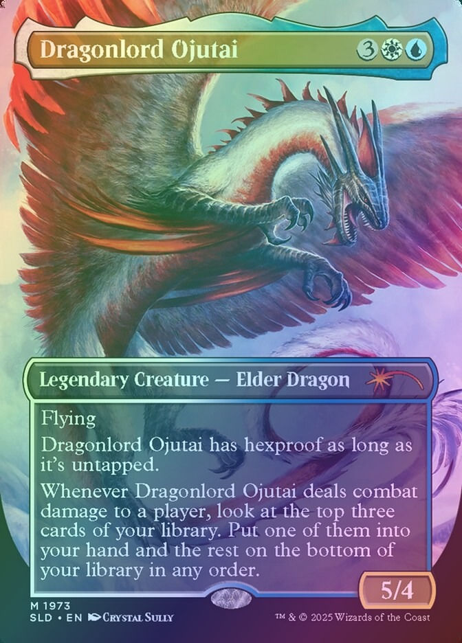 Dragonlord Ojutai // Dragonlord Ojutai (SLD) (1973) / Borderless / Foil — cara 1 de 2