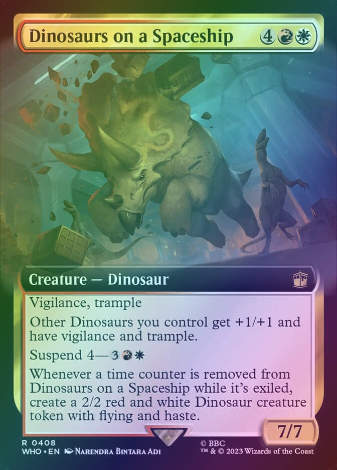 Dinosaurs on a Spaceship (WHO) (408) / Extended Art / Foil