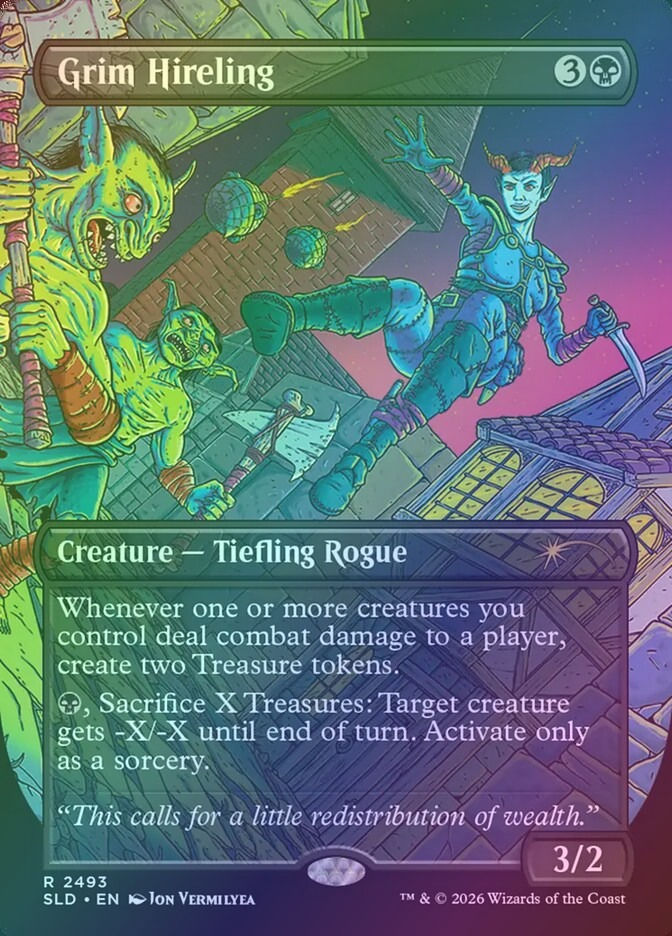 Grim Hireling (SLD) (2493) / Borderless / Foil