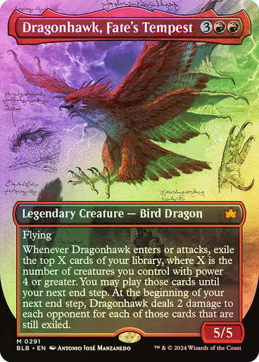 Dragonhawk, Fate's Tempest (blb) (291) / Borderless Foil