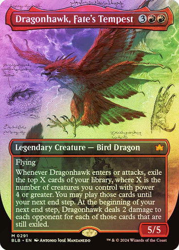 Dragonhawk, Fate's Tempest (blb) (291) / Borderless Foil