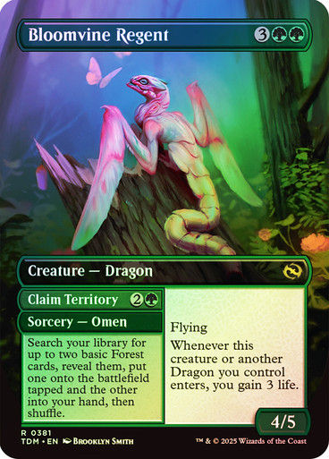 Bloomvine Regent // Claim Territory (TDM) (381) / Foil / Borderless — cara 2 de 2