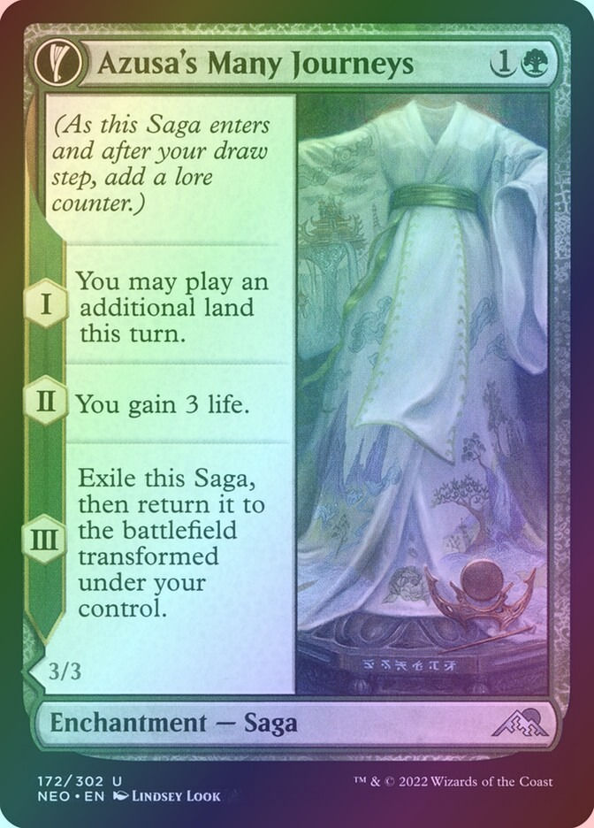 Azusa's Many Journeys // Likeness of the Seeker (NEO) (172) / Foil — cara 1 de 2