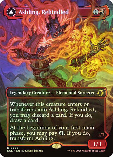 Ashling, Rekindled // Ashling, Rimebound (ECL) (290) / Borderless / Foil