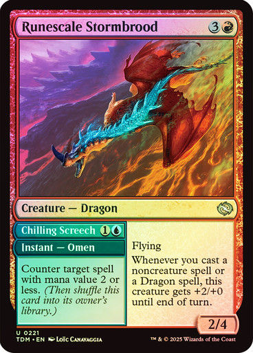 Runescale Stormbrood // Chilling Screech (TDM) (221) / Foil
