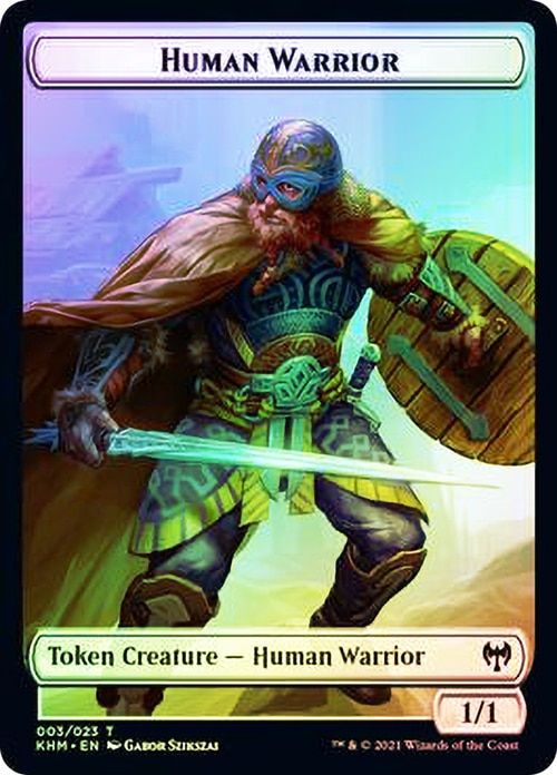 Token (Human Warrior // Icy Manalith) (KHM) / Foil